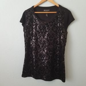 INC Sequin Scoop Neck Top